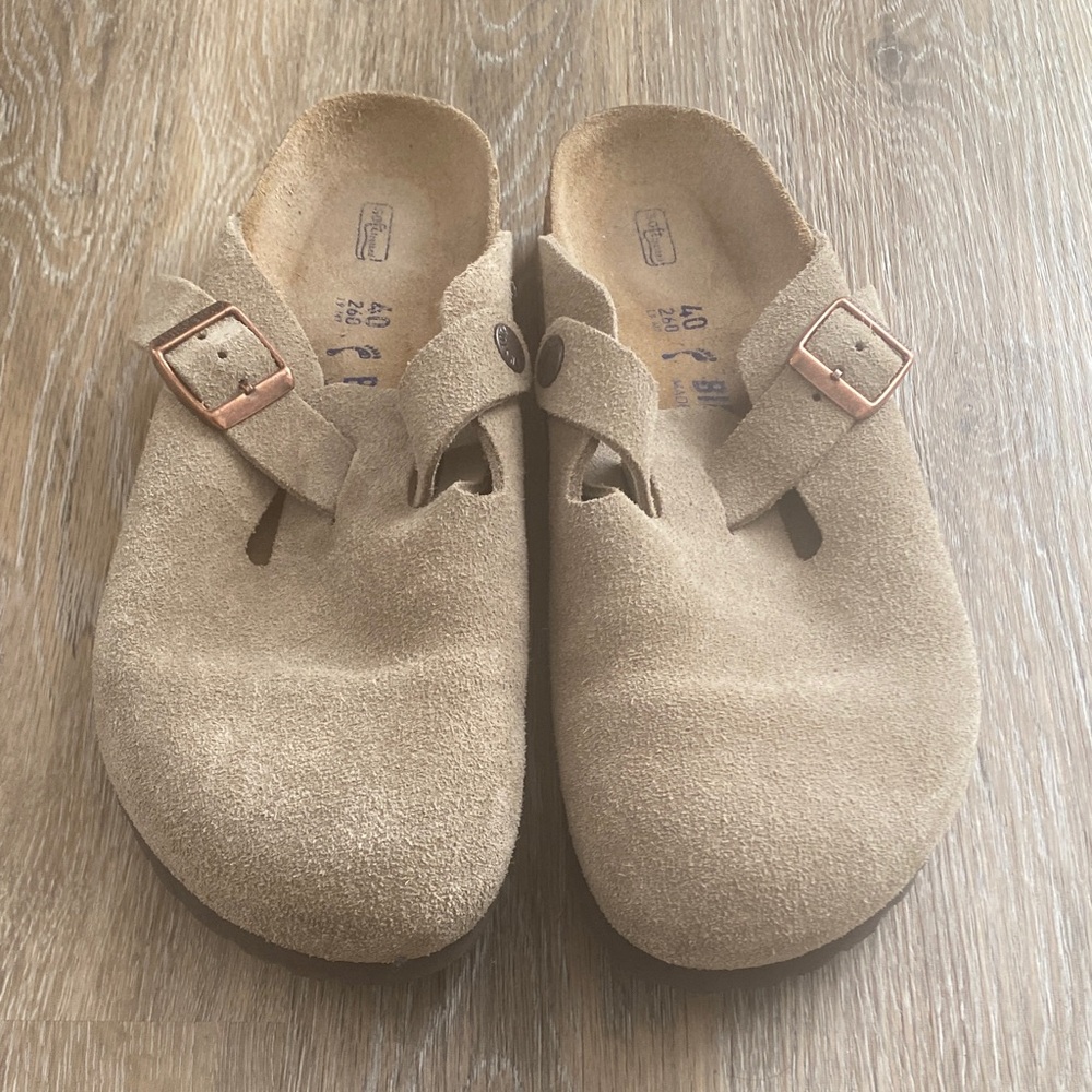 Birkenstock Tan Suede Mules